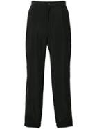 Emporio Armani Loose Fit Flared Trousers - Black