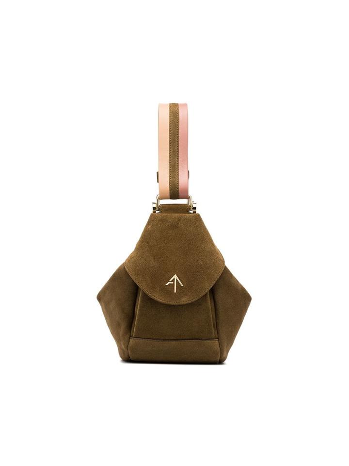 Manu Atelier Green Micro Fenweh Micro Suede Shoulder Bag