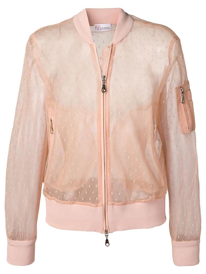 Red Valentino Tulle Bomber Jacket - Neutrals