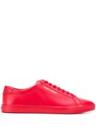 Saint Laurent Logo Basketball Sneakers - Red