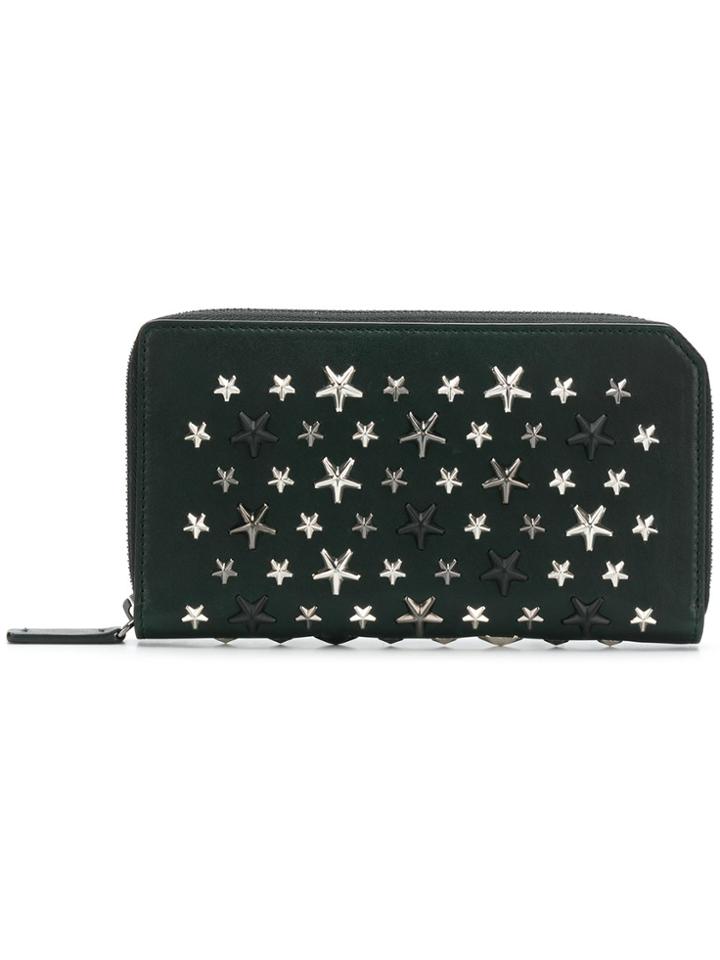 Jimmy Choo Star Studded Zip Around Wallet - Black