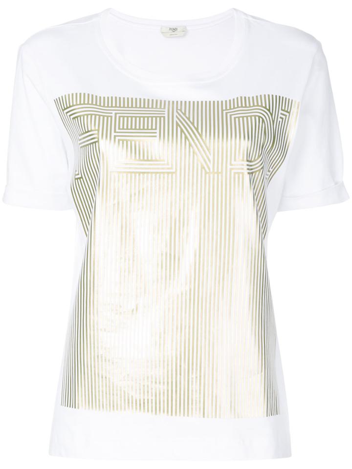Fendi Logo Print T-shirt - White
