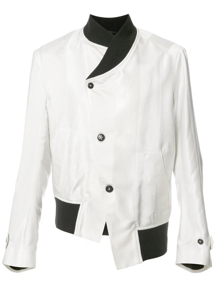 Ann Demeulemeester Grise Asymmetric Jacket, Men's, Size: Medium, White, Acetate/rayon/cotton/silk