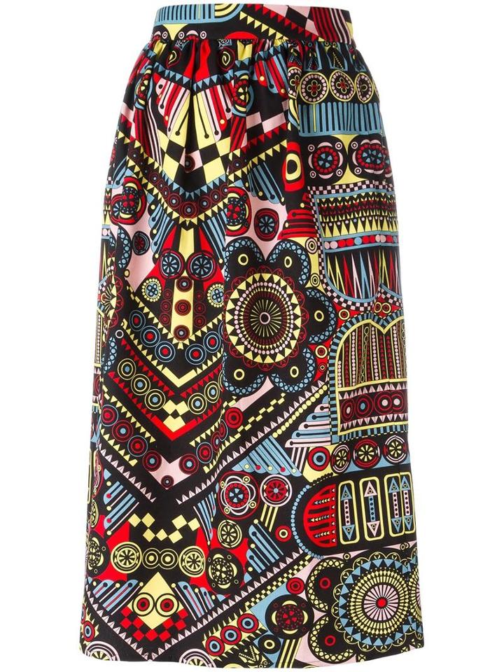Holly Fulton Printed Straight Skirt, Women's, Size: 10, Cotton