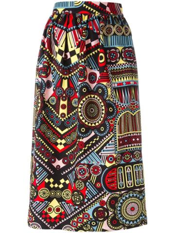 Holly Fulton Printed Straight Skirt, Women's, Size: 10, Cotton