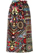 Holly Fulton Printed Straight Skirt, Women's, Size: 10, Cotton