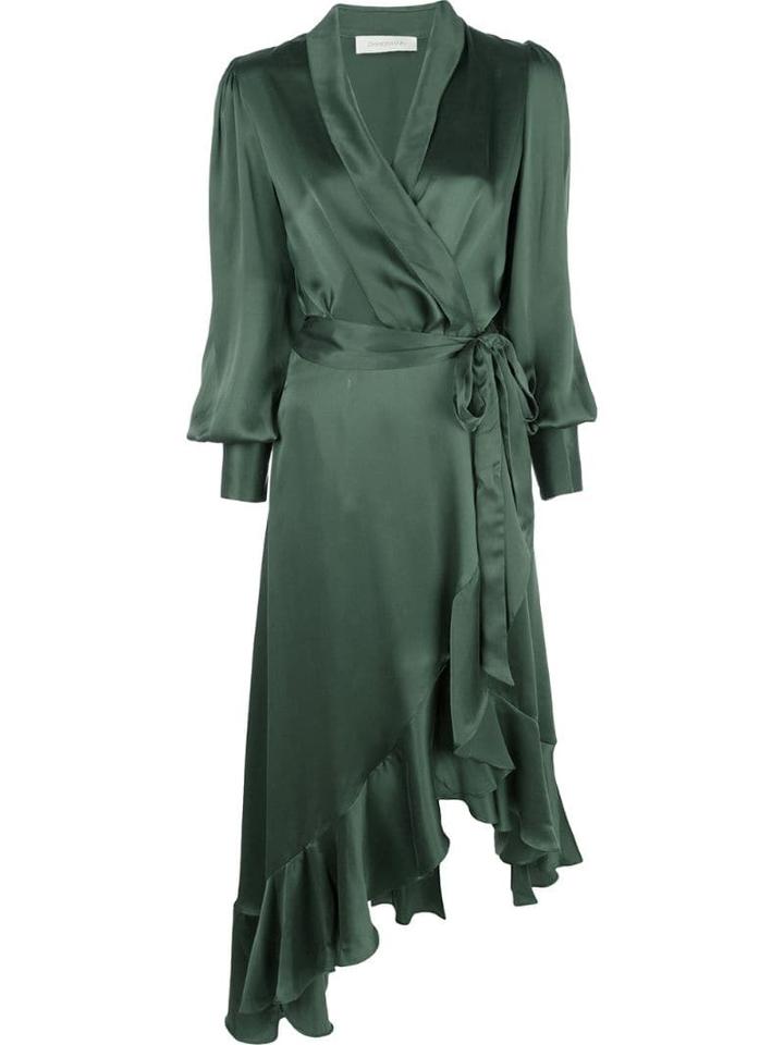 Zimmermann Ruffled Wrap Dress - Green