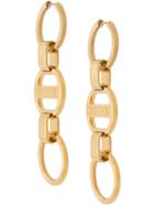 Emilio Pucci Logo Engraved Chain Drop Earrings - Gold