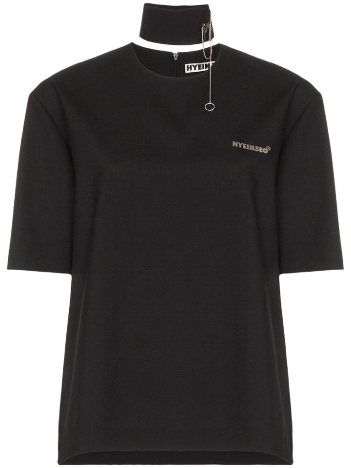 Hyein Seo Choker Chain Logo T-shirt - Black
