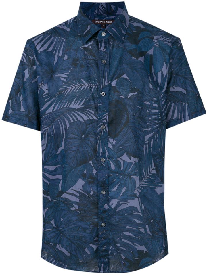 Michael Michael Kors Tropical-print Shirt - Blue
