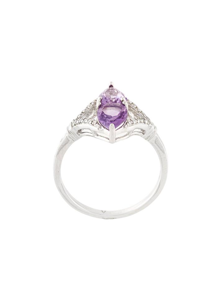 V Jewellery Tear Ring - Metallic