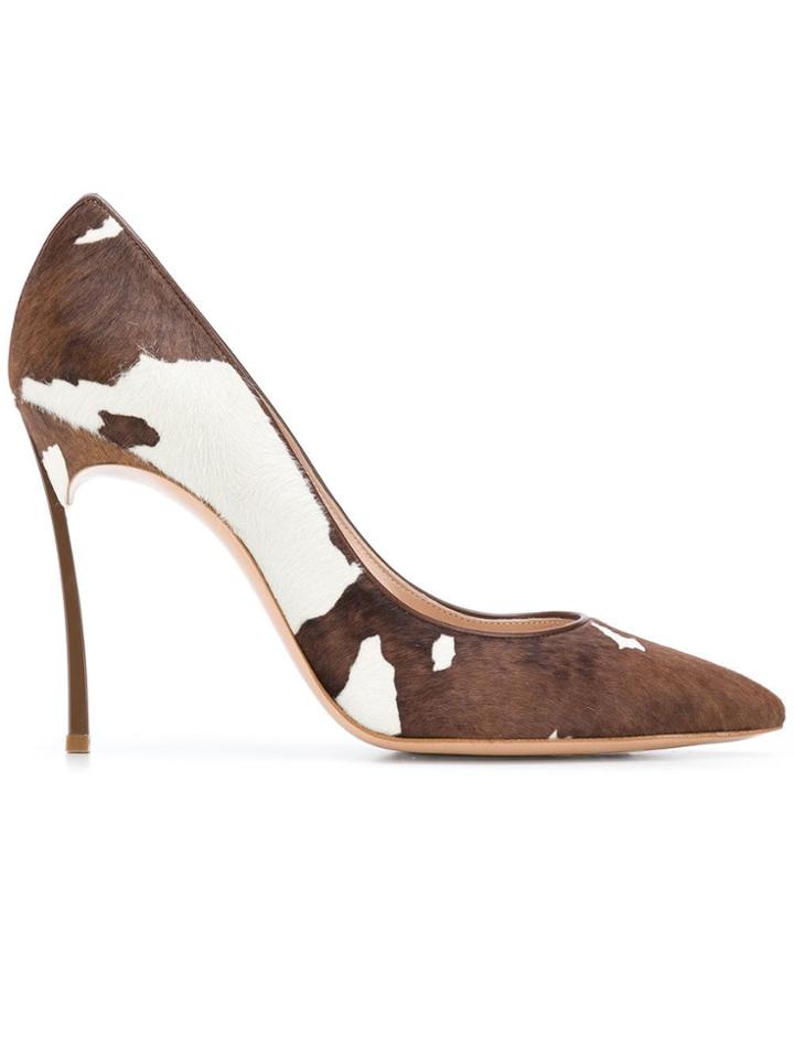 Casadei Cow Print Pumps - White
