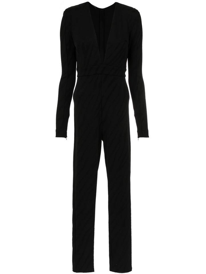 Tufi Duek Plunge Longsleeved Jumpsuit - Black