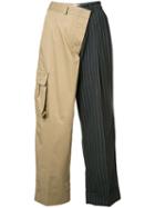 Monse - Pinstripe Cargo Trousers - Women - Cotton/wool - 4, Nude/neutrals, Cotton/wool