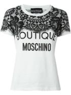 Boutique Moschino Logo Print T-shirt, Women's, Size: 42, White, Cotton