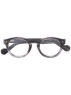 Moncler - Round Frame Glasses - Unisex - Acetate - 48, Grey, Acetate