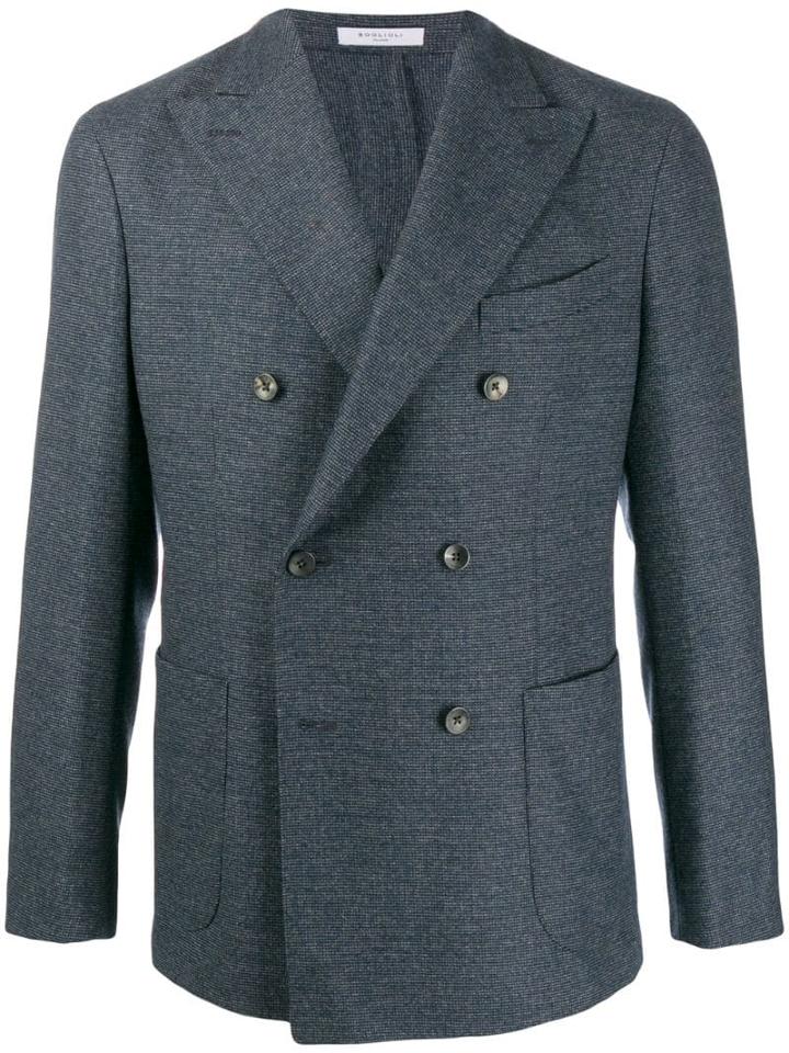 Boglioli Double-breasted Straight-fit Blazer - Blue