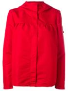 Moncler Gamme Rouge Hooded Rain Jacket, Women's, Size: 2, Red, Silk/polyester