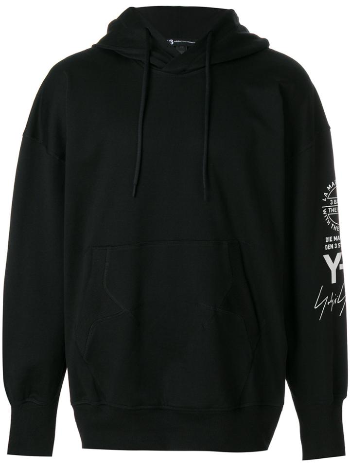 Y-3 Branded Classic Hoodie - Black