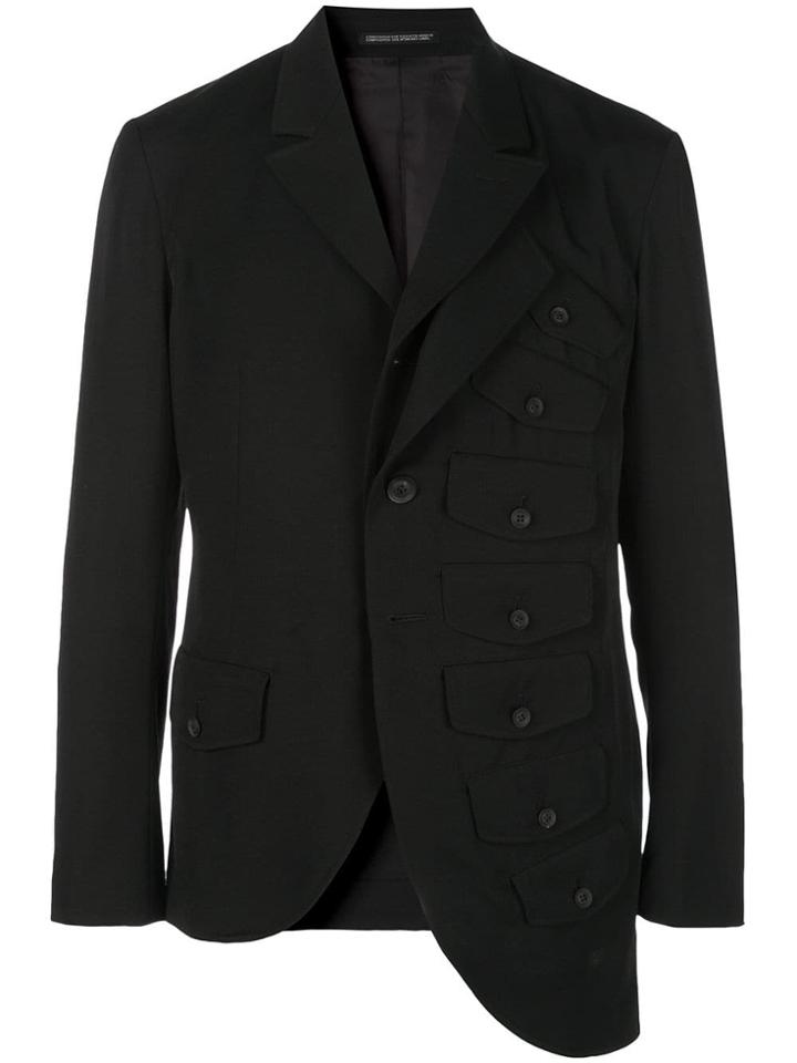 Yohji Yamamoto Asymmetric Layered Blazer - Black