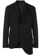Yohji Yamamoto Asymmetric Layered Blazer - Black
