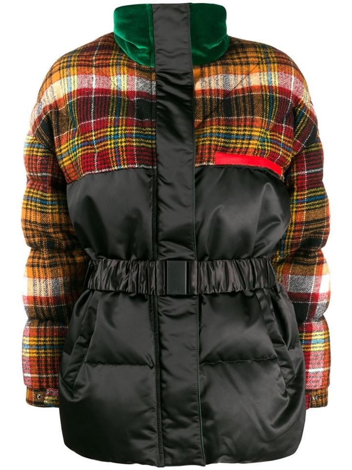 Etro Tartan Duck Down Puffer Jacket - Black