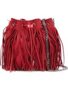 Stella Mccartney 'falabella' Fringed Bucket Crossbody Bag, Women's, Red