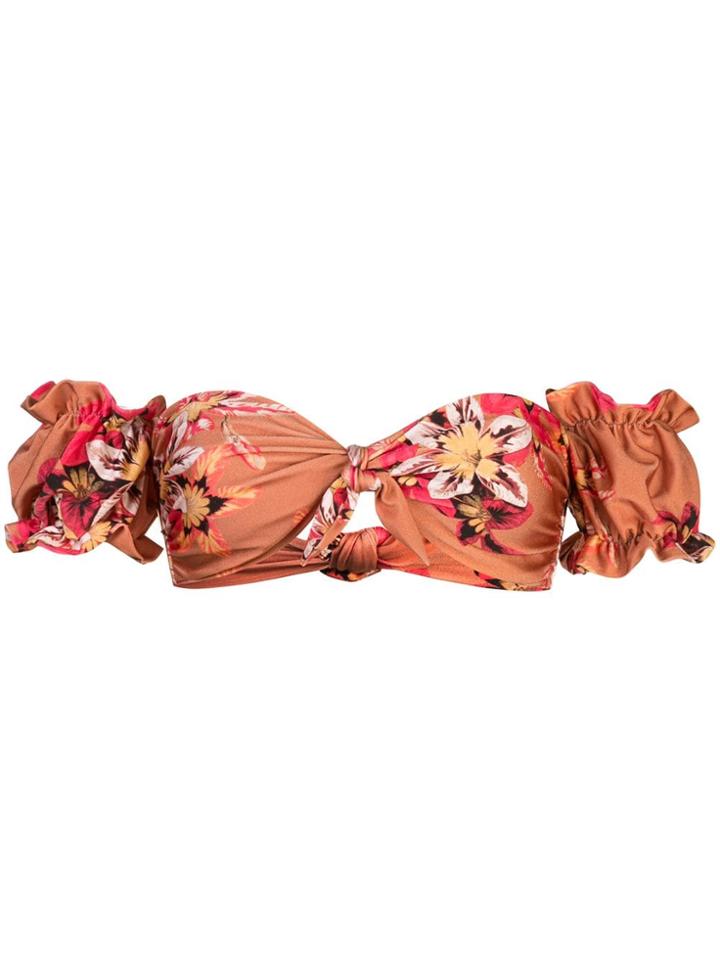 Patbo Floral Off-shoulder Top - Orange
