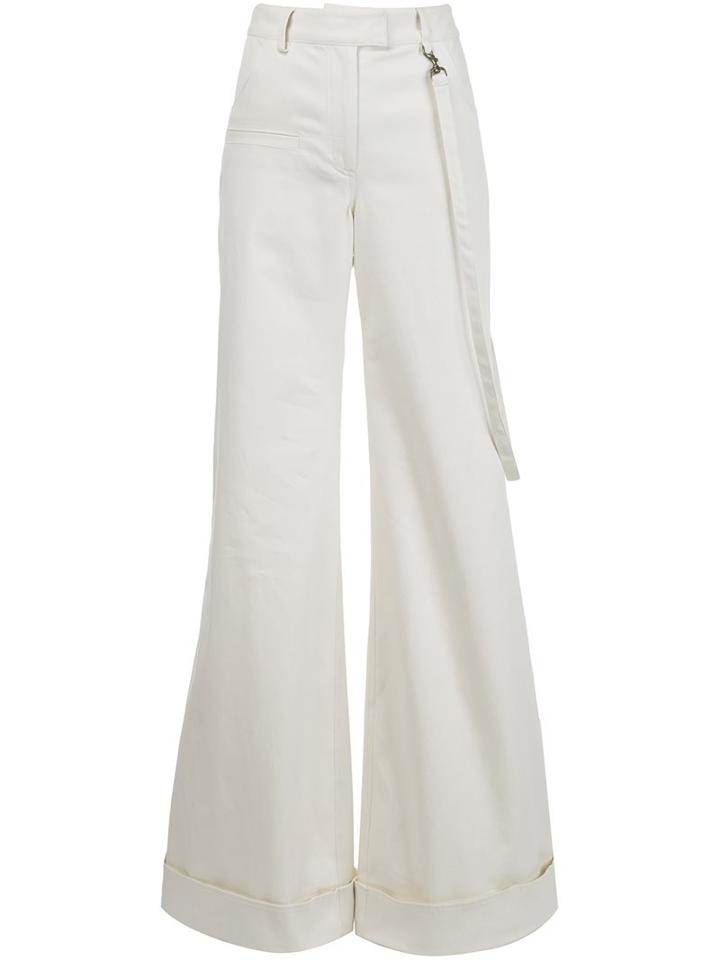 Rosie Assoulin Boy Super Wide Trousers, Size: 4, White, Cotton/spandex/elastane