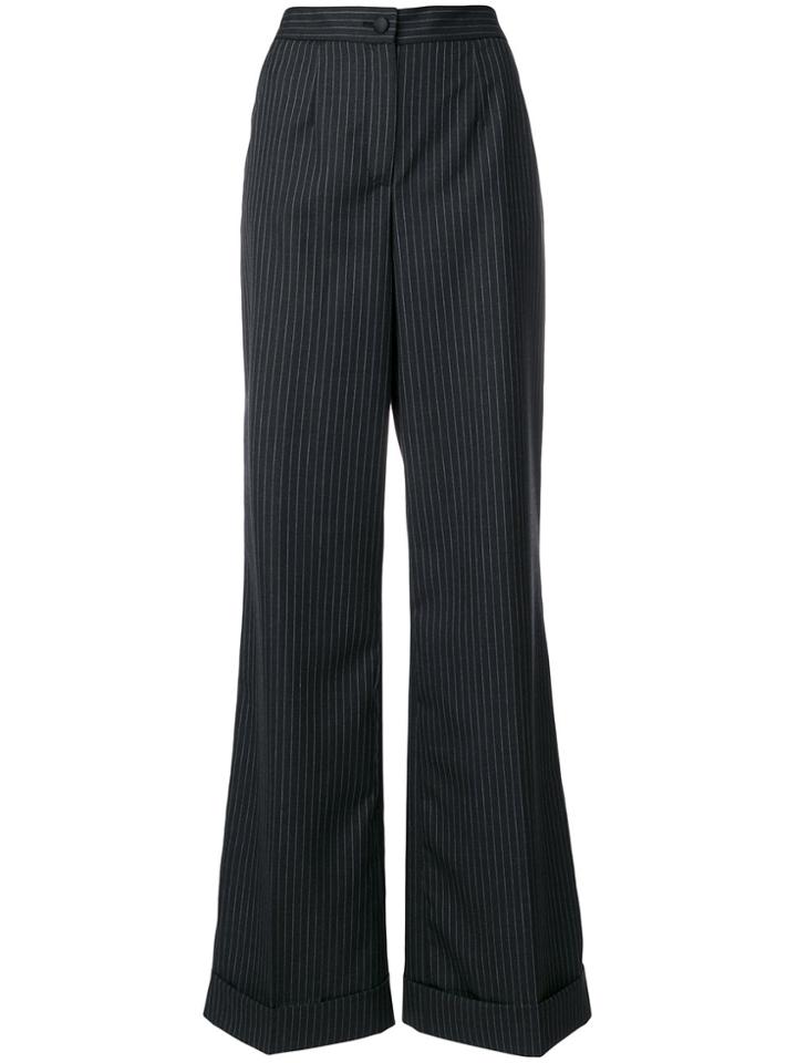 Dolce & Gabbana Pinstriped Flared Trousers - Grey