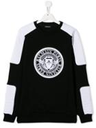 Balmain Kids Teen Two-tone Logo Sweatshirt - Black