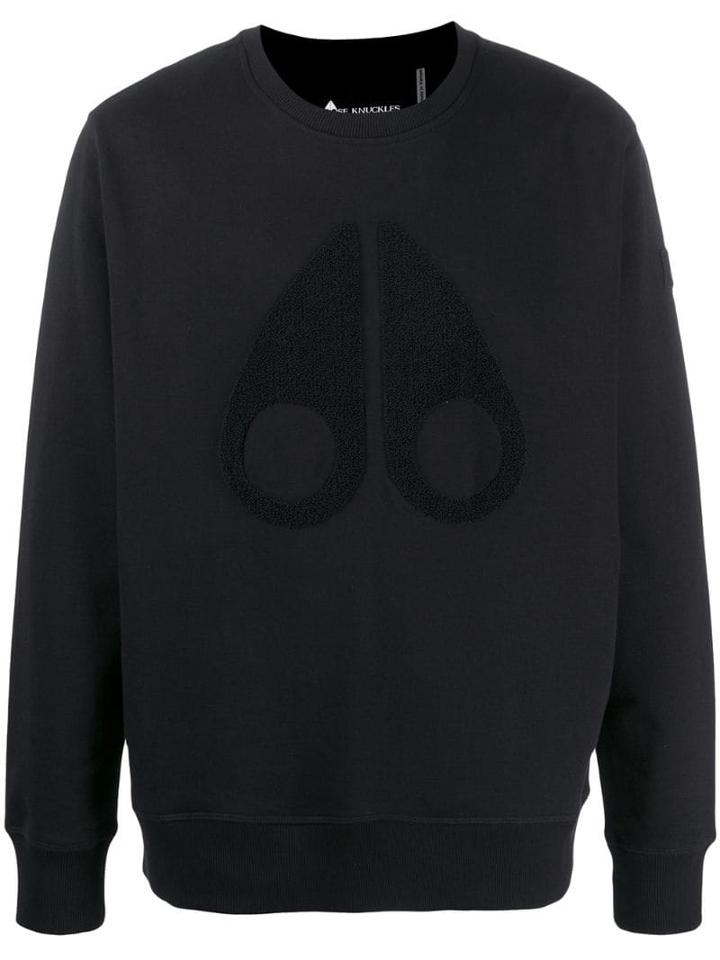 Moose Knuckles Textured Logo Sweatshirt - Black