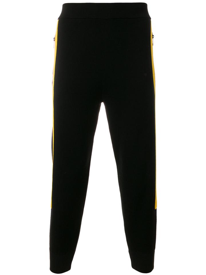 Neil Barrett Stripe Panel Sweatpants - Black