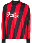 Martine Rose Asymmetric Stripe Twisted Logo Football Top - Black