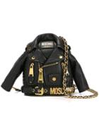 Moschino Biker Jacket Crossbody Bag, Women's, Black, Polyester