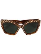 Gucci Eyewear Star Studded Sunglasses - Brown