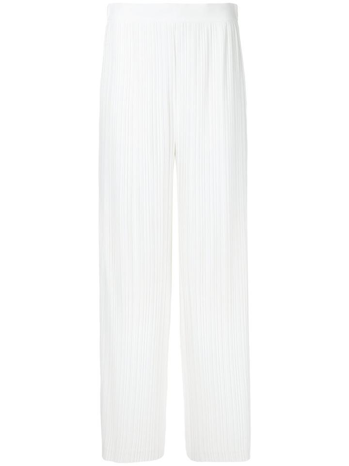 Helmut Lang - Pleated Palazzo Trousers - Women - Polyester - S, White, Polyester