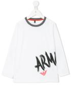 Armani Junior - Graffiti Logo T-shirt - Kids - Cotton - 8 Yrs, White