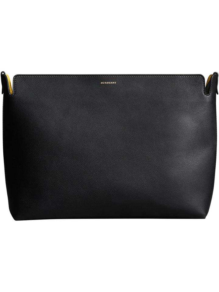 Burberry The Large Tri-tone Leather Clutch - Black