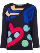 Boutique Moschino Printed Sweatshirt, Women's, Size: 46, Black, Polyester/other Fibers