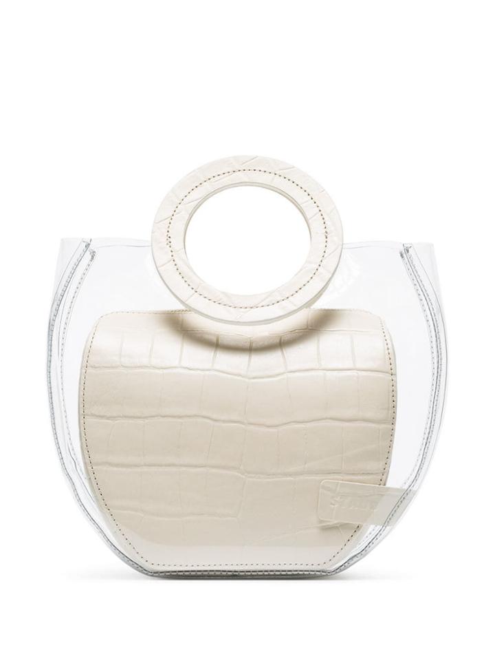 Staud White Frida Pvc And Leather Tote Bag - Neutrals