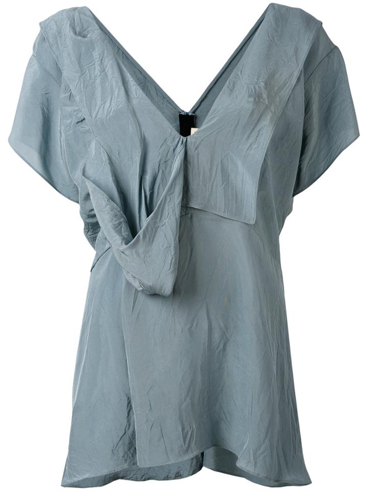 Marni Draped Tie Blouse - Blue
