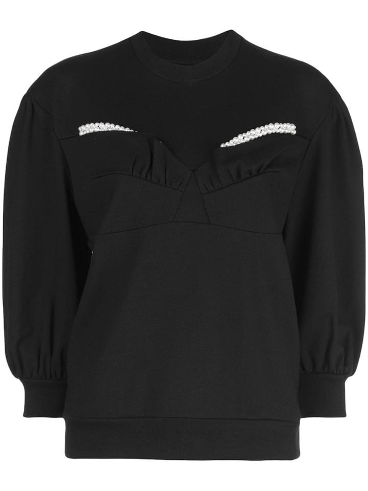Simone Rocha Pearl Detail Sweatshirt - Black