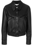Stella Mccartney Faux Leather Bomber Jacket - Black