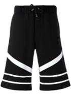 Les Hommes Urban Striped Bermuda Shorts, Men's, Size: Large, Black, Cotton