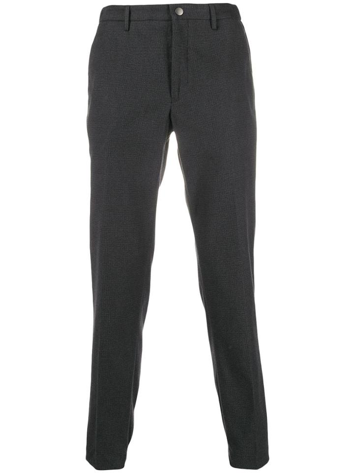 Incotex Houndstooth-print Tailored Trousers - Black
