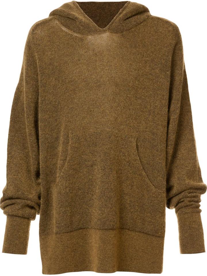 Haider Ackermann Plain Hoodie, Men's, Size: 46, Brown, Nylon/spandex/elastane/mohair/wool