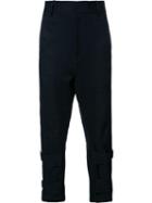 Ann Demeulemeester Ankle Strap Trousers, Men's, Size: Medium, Black, Cotton/linen/flax