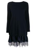 Twin-set Lace Panel Dress - Blue
