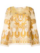 Alberta Ferretti Embroidered Blouse - Nude & Neutrals